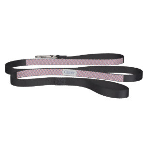 Personalized Red, White, and Blue Plaid Pet Leash