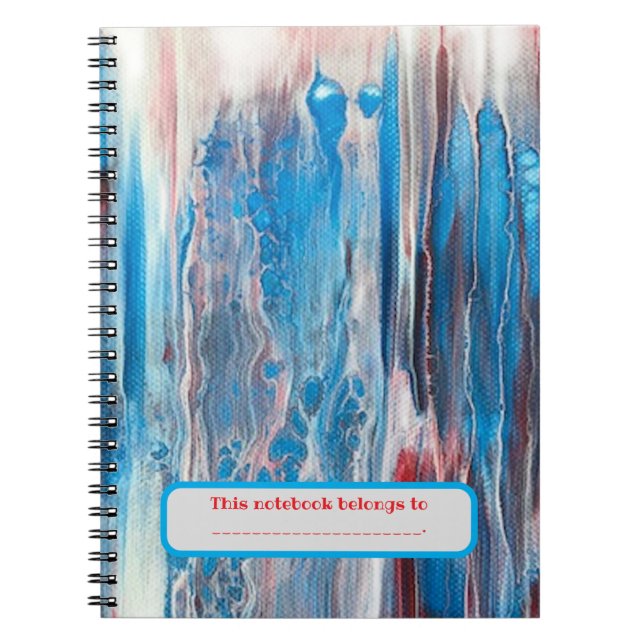 Personalized Red White Blue Abstract Notebooks (Front)