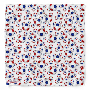 Personalized red white blue soccer balls sports bandana
