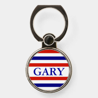 Personalized Red White Blue Striped Phone Ring Stand