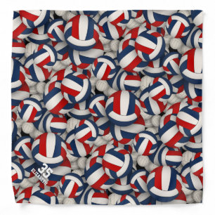 Personalized red white blue volleyball sports bandana