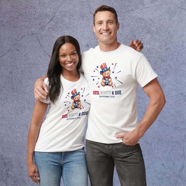 Personalized Red White & Due Expecting Parents T-Shirt (Personalized Red White & Due Expecting Parents T-Shirt
)