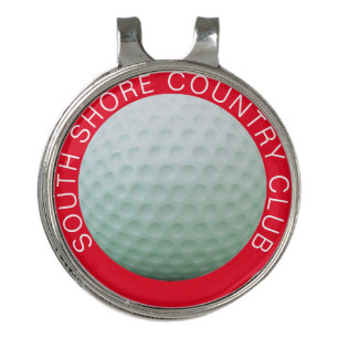 Personalized Red/White Golf Ball Marker Club Swag Hat Clip