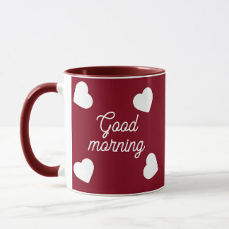 personalized red white hearts Mug