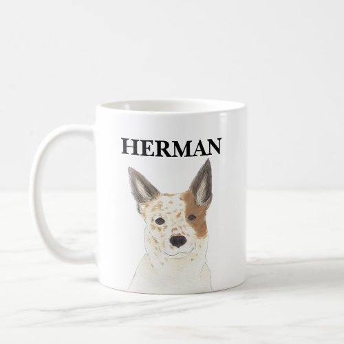 Personalized Red  White Heeler Cattledog Coffee Mug
