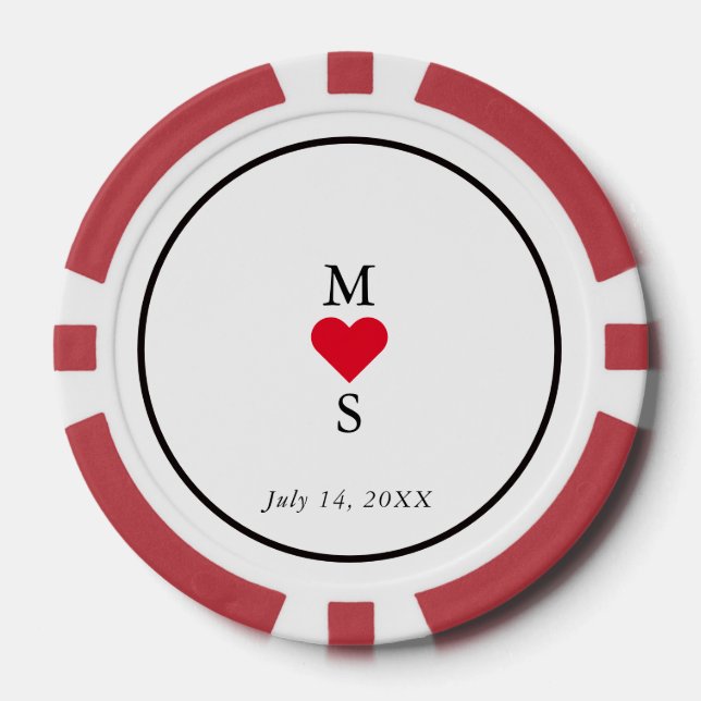 Personalized Red & White Poker Chips (Front)