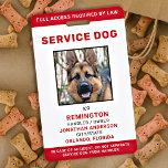 Personalized Red White Service Dog Photo ID Badge<br><div class="desc">Service Dog - Easily identify your dog as a working service dog, while keeping your dog focused and cut down on distractions while working with one of these k9 service dog id badges. Although not required, a Service Dog ID badge gives you and your service dog peace of mind and...</div>