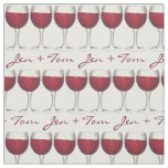 Personalized Red Wine Glasses Wedding Engagement Fabric