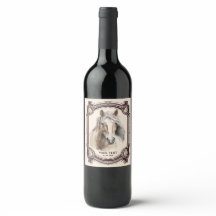 Personalized Red Wine With Horse on Label