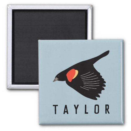 Personalized Red_Winged Blackbird in Flight Magnet