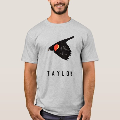 Personalized Red_Winged Blackbird in Flight T_Shirt