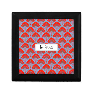 Personalized Red Wooden Jewelry Keepsake Box