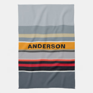 Personalized Red Yellow Blue Silver Multicolored Kitchen Towel