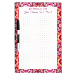 Personalized Red Yellow Dot Grid Christmas Planner Dry Erase Board