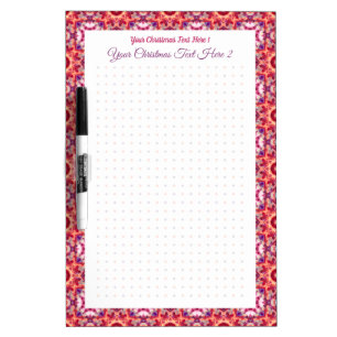 Personalized Red Yellow Dot Grid Christmas Planner Dry Erase Board