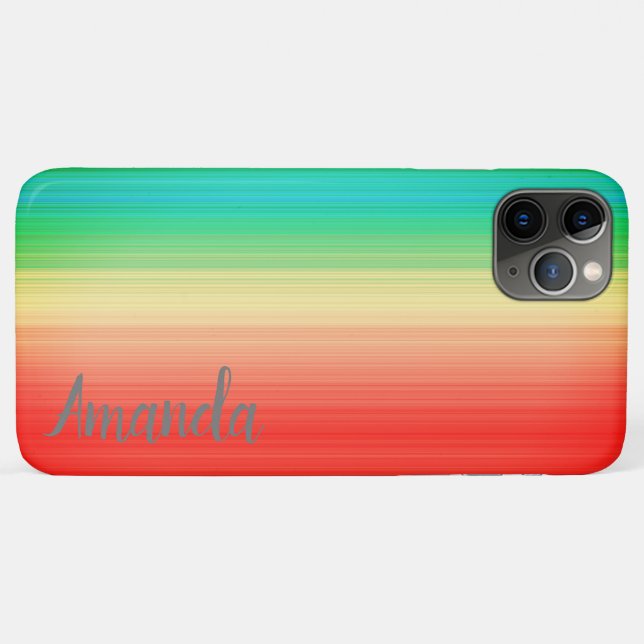 Personalized Red Yellow Green Blue Stripes Case-Mate iPhone Case (Back (Horizontal))