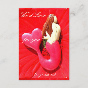 personalized redhead mermaid invitation