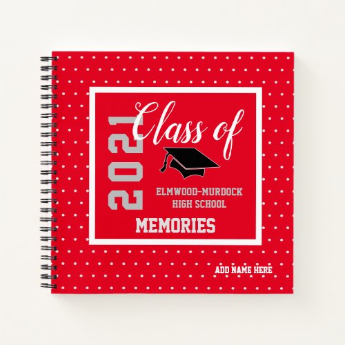 Personalized RedSenior Class 2021 High School Book