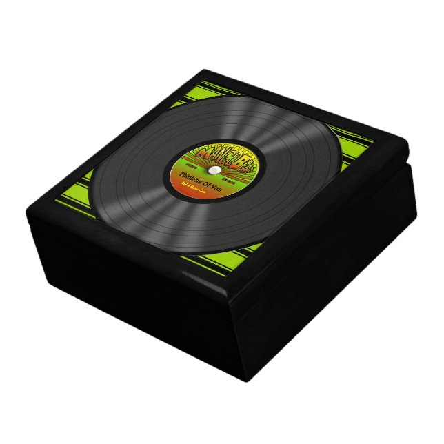 Personalized Reggae Vinyl Record Keepsake Box (Side)