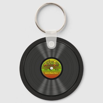 Personalized Reggae Vinyl Record Keychain by Specialeetees at Zazzle