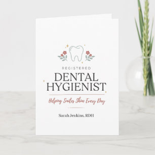 Personalized Registered Dental Hygienist Floral Card