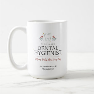 Personalized Registered Dental Hygienist Floral Coffee Mug