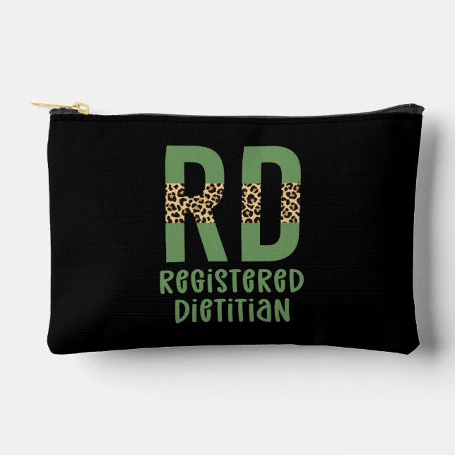 Personalized Registered Dietitian Cheetah print RD Accessory Pouch (Front)