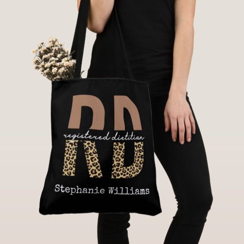 Personalized Registered Dietitian Cheetah print RD Tote Bag