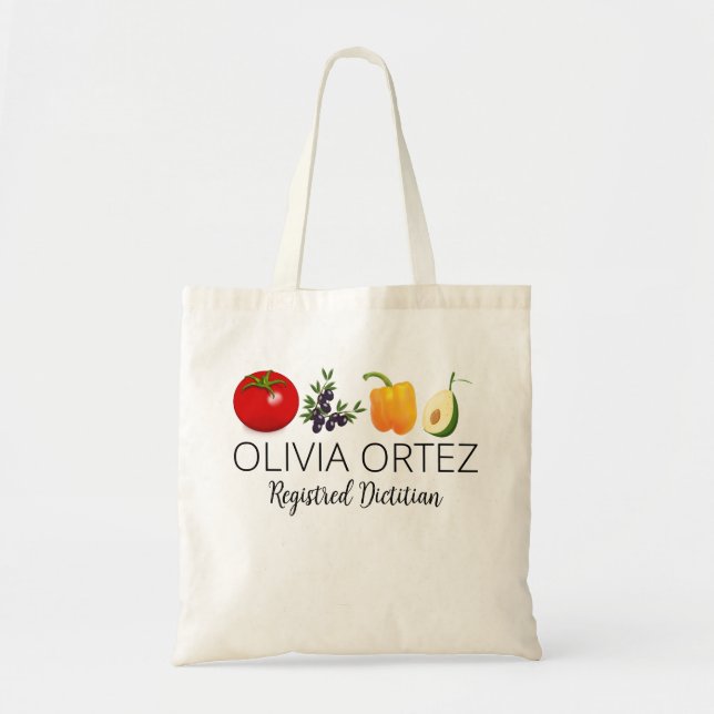 Personalized Registered Dietitian Gift, Custom Nut Tote Bag (Front)