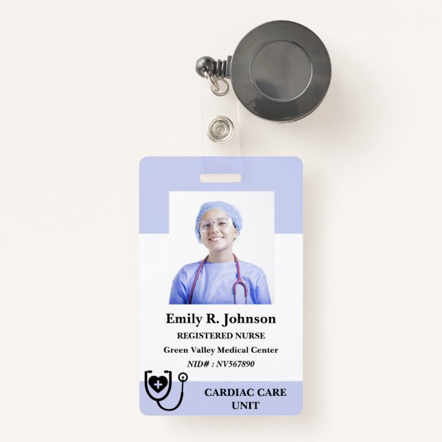 Personalized Registered  Nurse ID Badge (Front with Retractable)