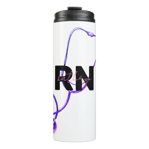 Personalized Registered Nurse RN Monogram Thermal Tumbler