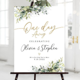 Personalized Rehearsal Dinner Sign, One Day Away  Foam Board