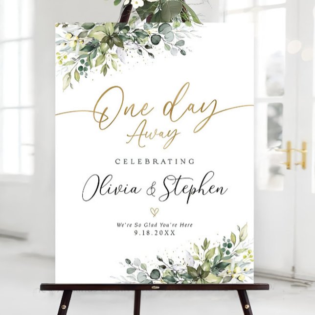 Personalized Rehearsal Dinner Sign, One Day Away  Foam Board (Creator Uploaded)