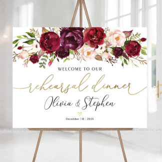 Personalized Rehearsal Dinner Sign, Wedding Rehear Foam Board