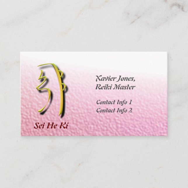 Personalized Reiki Master business cards (Front)