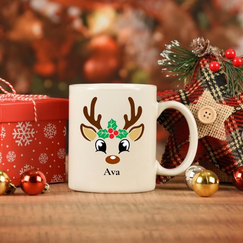 Personalized Reindeer Christmas Mug