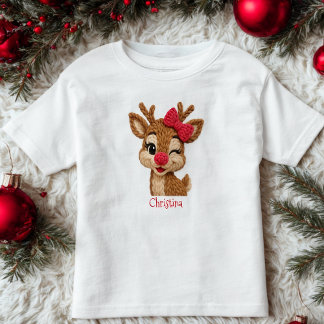 Personalized Reindeer Christmas Youth Shirt
