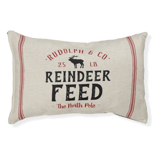 Personalized Reindeer Feed Sack  Holiday Decor Pet Bed