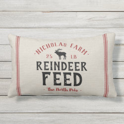 Personalized Reindeer Feed Sack | Outdoor Lumbar Pillow