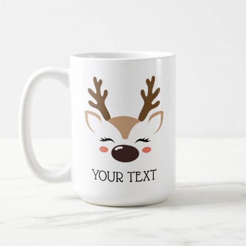 Personalized Reindeer Hot Cocoa or Coffee Mug