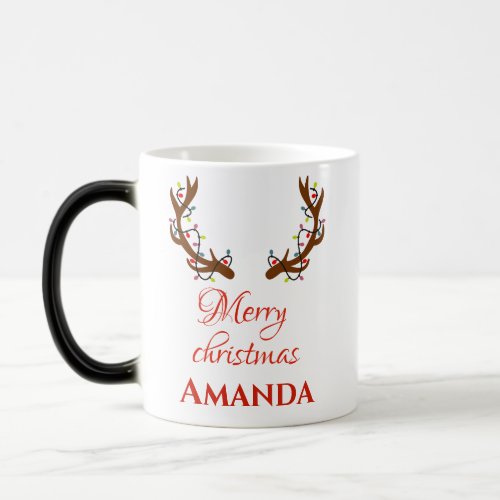 Personalized reindeer_ Merry christmas Magic Mug