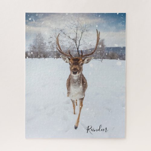 Personalized Reindeer Photo Jigsaw Puzzle