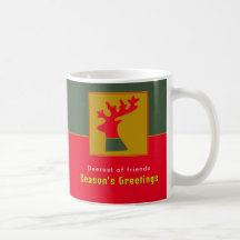 Personalized Reindeer Red Green Yellow Christmas