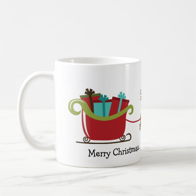 Personalized Reindeer Sleigh Mug (Left)