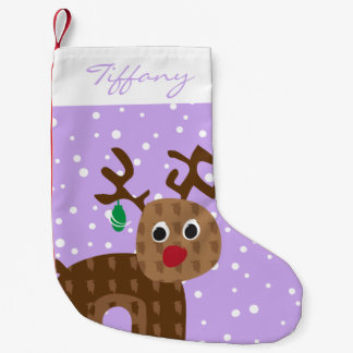Personalized Reindeer Small Christmas Stocking