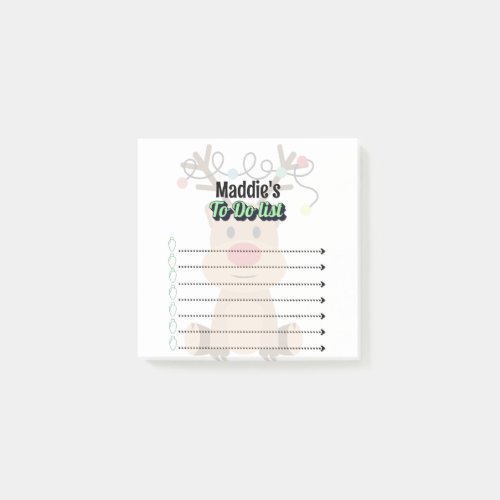 Personalized Reindeer To_do list Post_it Notes