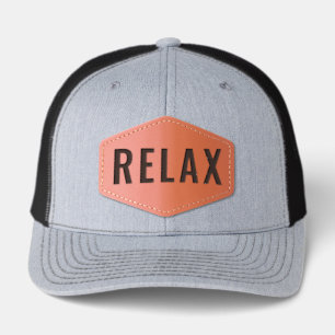 Personalized RELAX Custom Text Leather Patch Hat