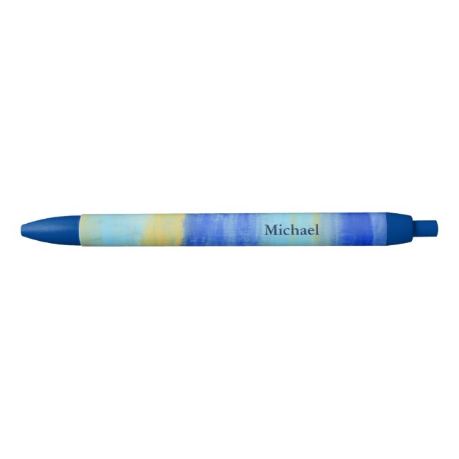 Personalized Relaxing Beach Aqua Abstract Art Pen (Front)