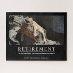 Personalized Relaxing Lioness Custom Retirement Jigsaw Puzzle<br><div class="desc">Custom retirement puzzle with a photo of a lioness relaxing on a log along with a quote about getting to do whatever you want once you are retired.  The design may be personalized with your own message by using the template.  This puzzle makes a cool retirement gift for women.</div>