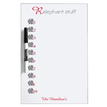 Personalized Relephant  Stuff List With Elephants Dry Erase Board by EleSil at Zazzle